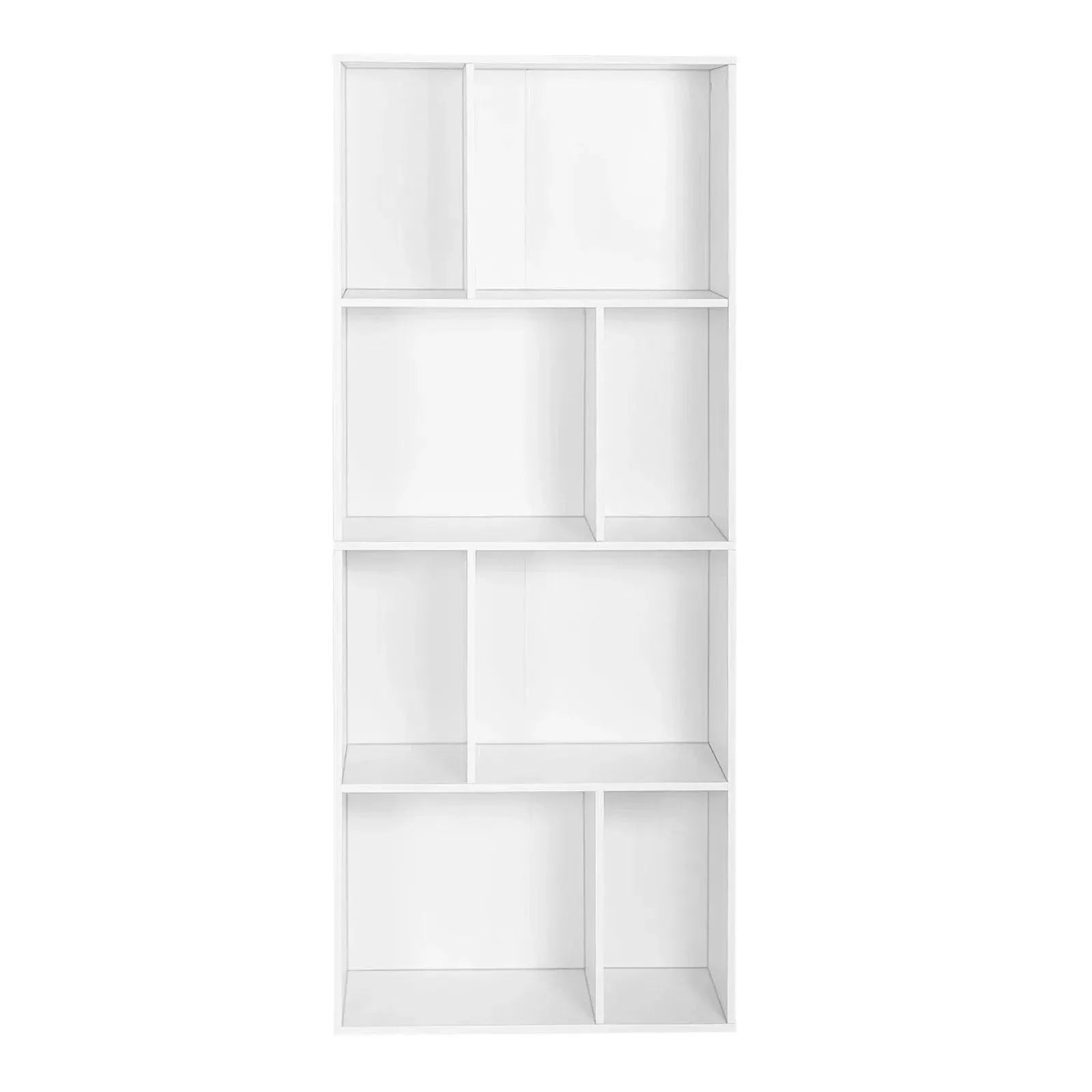 Feronza® Boekenkast met 8 Open Vakken, Staande Witte Boekenkast voor Woonkamer of Kantoor - Feronza